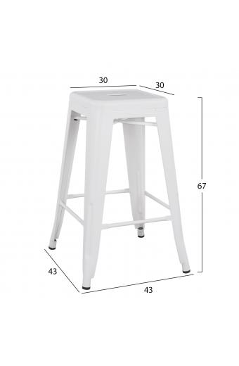 ΣΚΑΜΠΟ ΜΕΣΑΙΟΥ ΥΨΟΥΣ ΜΕΤΑΛΛΙΚΟ MELITA-PRO HM8573.41 ΛΕΥΚΟ ΜΑΤ 43x43x67Υεκ.