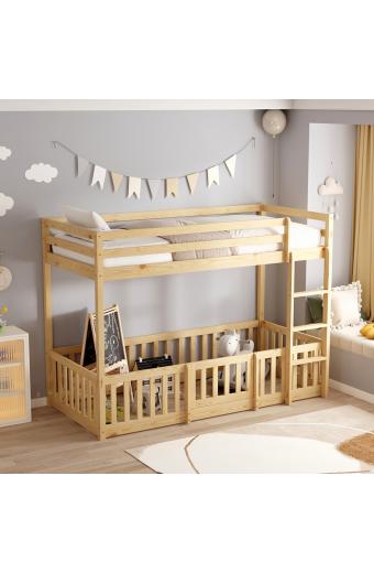 ΠΑΙΔΙΚΗ ΚΟΥΚΕΤΑ ΜΕ ΠΑΡΚΑΚΙ PLAYKID HM703.01 ΞΥΛΟ ΠΕΥΚΟΥ ΦΥΣΙΚΟ ΓΙΑ 190x90εκ