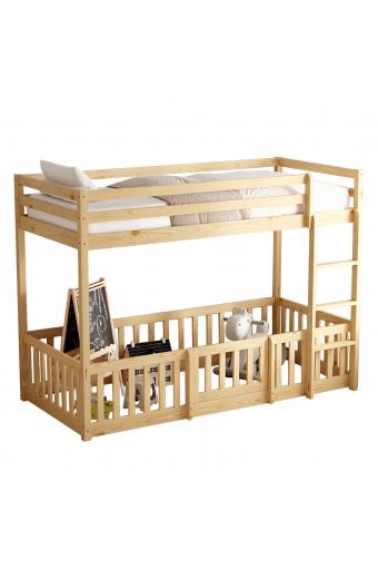 ΠΑΙΔΙΚΗ ΚΟΥΚΕΤΑ ΜΕ ΠΑΡΚΑΚΙ PLAYKID HM703.01 ΞΥΛΟ ΠΕΥΚΟΥ ΦΥΣΙΚΟ ΓΙΑ 190x90εκ