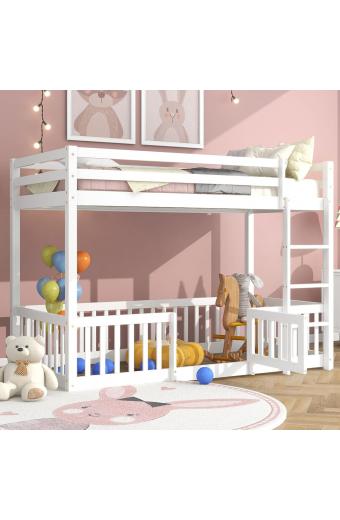 ΠΑΙΔΙΚΗ ΚΟΥΚΕΤΑ ΜΕ ΠΑΡΚΑΚΙ PLAYKID HM703.03 ΞΥΛΟ ΠΕΥΚΟΥ ΛΕΥΚΟ ΓΙΑ 190x90εκ