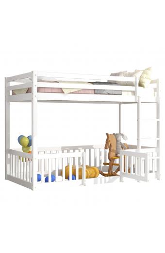 ΠΑΙΔΙΚΗ ΚΟΥΚΕΤΑ ΜΕ ΠΑΡΚΑΚΙ PLAYKID HM703.03 ΞΥΛΟ ΠΕΥΚΟΥ ΛΕΥΚΟ ΓΙΑ 190x90εκ