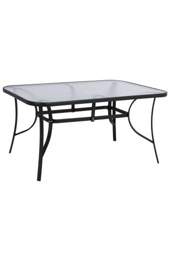 ΤΡΑΠΕΖΙ BRUNO 150X90Χ72Υεκ. ΜΕΤΑΛΛΙΚΟ ΜΑΥΡΟ ΜΕ ΓΥΑΛΙΝΗ ΕΠΙΦΑΝΕΙΑ HM5145.03