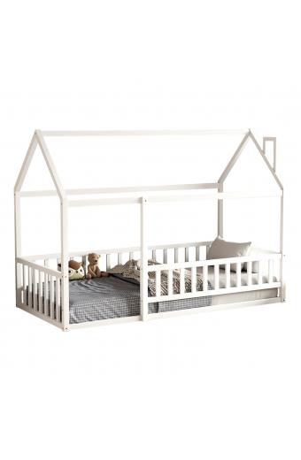 ΚΡΕΒΑΤΙ ΠΑΙΔΙΚΟ ΜΕ ΚΑΓΚΕΛΟ HOUSER HM706.03 τ.MONTESSORI ΞΥΛΟ ΠΕΥΚΟ ΛΕΥΚΟ-190x90εκ