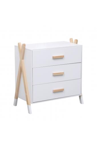 ΣΥΡΤΑΡΙΕΡΑ ΠΑΙΔΙΚH PASCHAL HM2493.03 ΜΕΛΑΜΙΝΗ-ΞΥΛΟ ΠΕΥΚΟΥ 76x40x80.5Υεκ