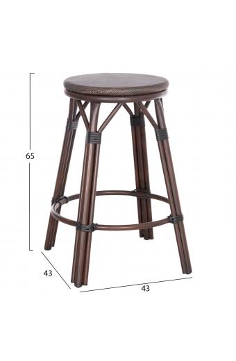ΣΚΑΜΠΟ ΑΛΟΥΜΙΝΙΟΥ ΜΕΣ.ΥΨΟΥΣ CHINO HM6286.01 BAMBOO LOOK & TEXTILENE ΚΑΦΕ 43x43x65Υεκ