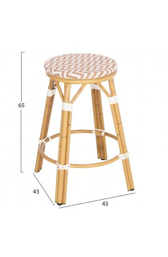 ΣΚΑΜΠΟ ΑΛΟΥΜΙΝΙΟΥ ΜΕΣ.ΥΨΟΥΣ CHINO HM6286.04 BAMBOO LOOK ΦΥΣΙΚΟ & TEXTILENE 43x43x65Υεκ