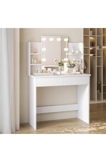 ΤΟΥΑΛΕΤΑ ΜΕ ΦΩΤΙΣΜΟ LED-ΡΑΦΙΑ-ΣΥΡΤΑΡΙΑ LAURYN HM2502.03 ΛΕΥΚΟ 101.8x40x139.5Υεκ