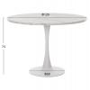ΤΡΑΠΕΖΙ ΤΡΑΠΕΖΑΡΙΑΣ ROLLO HM9422.11 ΣΤΡΟΓΓΥΛΟ WHITE MARBLE Φ120x74Yεκ.