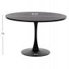 ΤΡΑΠΕΖΙ ΤΡΑΠΕΖΑΡΙΑΣ ROLLO HM9422.12 ΣΤΡΟΓΓΥΛΟ BLACK MARBLE Φ120x74Yεκ.