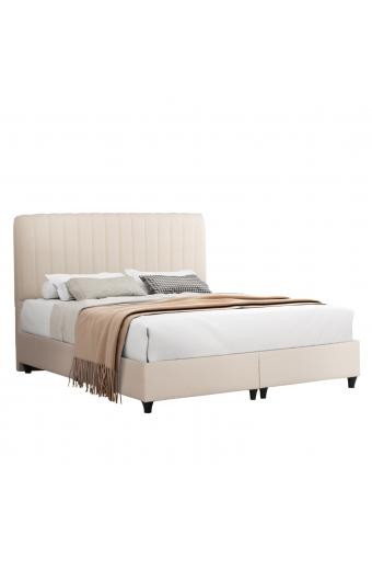 ΚΡEΒΑΤΙ ΔΙΠΛΟ LUTHER HM717 ΜΠΕΖ ΥΦΑΣΜΑ ΓΙΑ ΣΤΡΩΜΑ 160x200εκ.