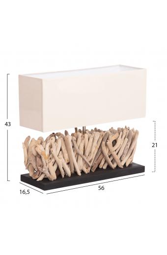 ΕΠΙΤΡΑΠΕΖΙΟ ΟΡΘΟΓΩΝΙΟ ΦΩΤΙΣΤΙΚΟ TWIGGY HM4434 DRIFTWOOD & ΛΕΥΚΟ ΚΑΠΕΛΟ 56x16.5x43Υεκ.