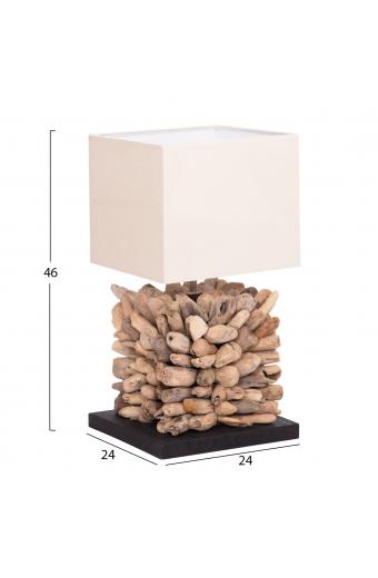 ΕΠΙΤΡΑΠΕΖΙΟ ΦΩΤΙΣΤΙΚΟ ΣΧΗΜΑ ΚΥΒΟΥ TWIGGY HM4425 DRIFTWOOD & ΛΕΥΚΟ ΚΑΠΕΛΟ 24x24x46Υεκ