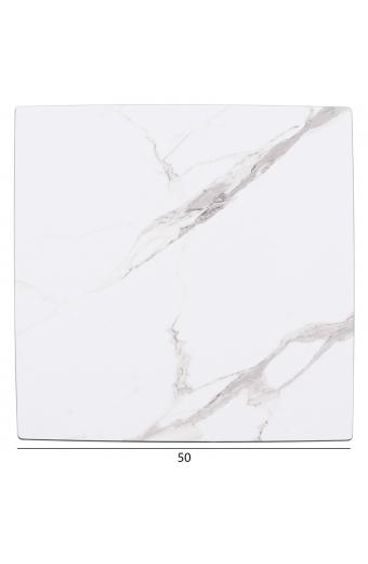 ΕΠΙΦΑΝΕΙΑ ΤΡΑΠΕΖΙΟΥ HPL GLOSSΥ HM6362.01 ΤΕΤΡΑΓΩΝΗ COMPACT ΛΕΥΚΟ ΜΑΡΜΑΡΟ 50x50x1.5εκ