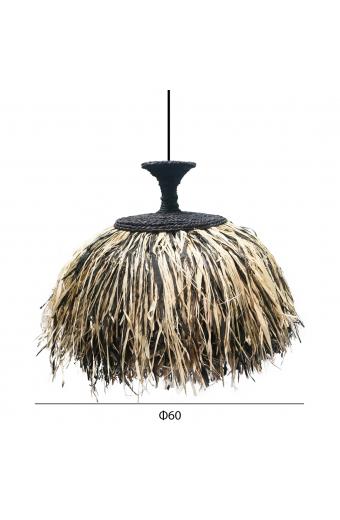 ΦΩΤΙΣΤΙΚΟ ΟΡΟΦΗΣ ORDEM HM4716 ΚΑΠΕΛΟ ΙΝΕΣ SISAL & ΜΠΑΝΑΝΑΣ-ΜΑΥΡΟ & ΦΥΣΙΚΟ Φ60x50Υεκ