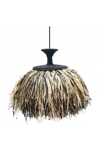 ΦΩΤΙΣΤΙΚΟ ΟΡΟΦΗΣ ORDEM HM4716 ΚΑΠΕΛΟ ΙΝΕΣ SISAL & ΜΠΑΝΑΝΑΣ-ΜΑΥΡΟ & ΦΥΣΙΚΟ Φ60x50Υεκ