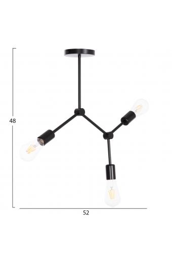ΦΩΤΙΣΤΙΚΟ ΟΡΟΦΗΣ 3-ΦΩΤΟ LIGHTY HM7404.11 ΜΕΤΑΛΛΟ ΣΕ ΜΑΥΡΟ 52x5x48Υεκ.