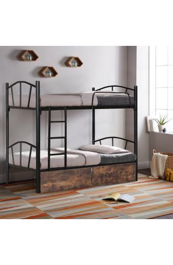 ΚΟΥΚΕΤΑ FLOOR HM21122 ΜΕΤΑΛΛΙΚΗ ΜΑΥΡΗ ΜΕ ΕΠΙΔΑΠΕΔΙΑ ΣΥΡΤΑΡΙΑ ΚΑΦΕ 200x91,5x177,5Yεκ.