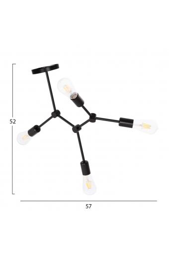 ΦΩΤΙΣΤΙΚΟ ΟΡΟΦΗΣ 4-ΦΩΤΟ LIGHTY HM7405.11 ΜΕΤΑΛΛΟ ΣΕ ΜΑΥΡΟ 57x5x52Υεκ.