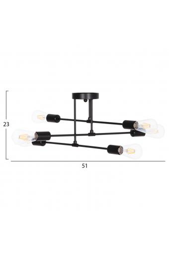 ΦΩΤΙΣΤΙΚΟ ΟΡΟΦΗΣ ΠΟΛΥΦΩΤΟ LIGHTY HM7427.11 ΜΕΤΑΛΛΟ ΣΕ ΜΑΥΡΟ 51x51x23Υεκ.