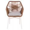 ΠΟΛΥΘΡΟΝΑ TOPIN HM6048.11 ΑΛΟΥΜΙΝΙΟ ΛΕΥΚΟ-P.E. RATTAN ΜΠΕΖ 59x63x81Υεκ