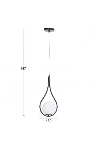 ΦΩΤΙΣΤΙΚΟ ΟΡΟΦΗΣ DROPLET HM7503.11 ΜΕΤΑΛΛΟ ΣΕ ΜΑΥΡΟ-ΛΕΥΚΟΣ ΓΛΟΜΠΟΣ 23,5x12x147Υεκ.