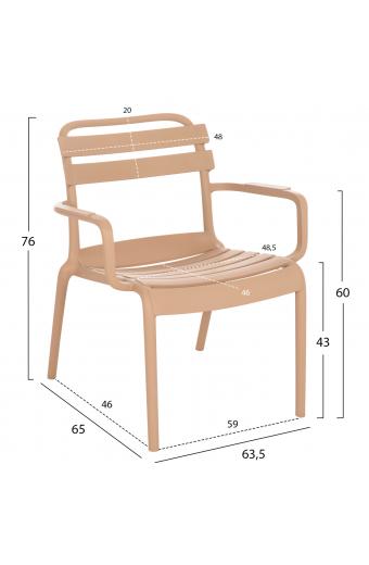 ΠΟΛΥΘΡΟΝΑ ΣΑΛΟΝΙΟΥ ΠΟΛΥΠΡΟΠΥΛΕΝΙΟΥ KORVER HM6333.04 ΚΑΠΟΥΤΣΙΝΟ 63.5x65x76Υεκ.