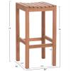 ΣΚΑΜΠΟ ΜΠΑΡ NIKOL HM18109 ΞΥΛΟ ΤΕΑΚ ΣΕ ΦΥΣΙΚΟ 40x40x77Υεκ.