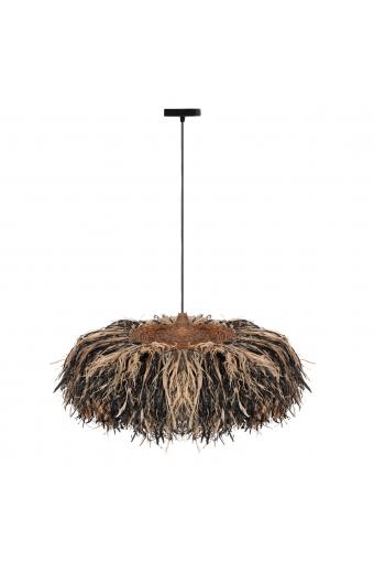 ΦΩΤΙΣΤΙΚΟ ΟΡΟΦΗΣ ORDEM HM4715 ΚΑΠΕΛΟ ΙΝΕΣ SISAL & ΜΠΑΝΑΝΑΣ-ΜΑΥΡΟ & ΦΥΣΙΚΟ Φ75εκ
