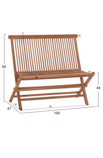 ΠΑΓΚΑΚΙ KENDALL HM18128 ΠΤΥΣΣΟΜΕΝΟ ΑΠΟ ΞΥΛΟ ΤΕΑΚ ΣΕ ΦΥΣΙΚΟ ΧΡΩΜΑ 100x47x89Υεκ.