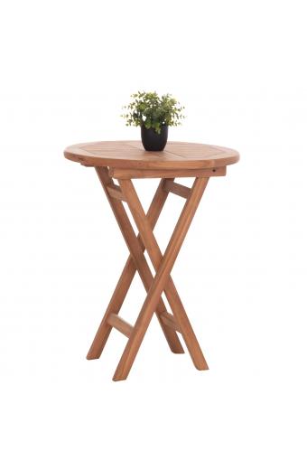ΤΡΑΠΕΖΙ ΣΚΗΝΟΘΕΤΗ ΣΤΡΟΓΓΥΛΟ ERIS HM18119 ΞΥΛΟ TEAK--ΦΥΣΙΚΟ Φ60x75Υεκ.