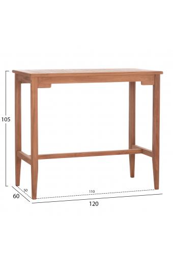 ΤΡΑΠΕΖΙ ΜΠΑΡ CRANSTON HM18111 ΞΥΛΟ ΤΕΑΚ--ΦΥΣΙΚΟ ΧΡΩΜΑ 120x60x105Υεκ.