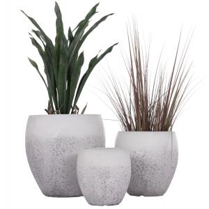 ΣΕΤ 3ΤΜΧ ΓΛΑΣΤΡΕΣ ΣΕΙΡΑ GARDENER HM4718 FIBERCLAY ΛΕΥΚΟ Φ55x54.5Υεκ