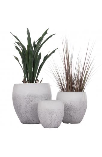 ΣΕΤ 3ΤΜΧ ΓΛΑΣΤΡΕΣ ΣΕΙΡΑ GARDENER HM4718 FIBERCLAY ΛΕΥΚΟ Φ55x54Υεκ