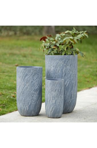ΣΕΤ 3ΤΜΧ ΓΛΑΣΤΡΕΣ ΚΥΛΙΝΔΡΟΙ ΣΕΙΡΑ GARDENER HM4720 FIBERCLAY-ΧΡΩΜΑ CEMENT Φ44x79Υεκ