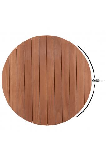 ΕΠΙΦΑΝΕΙΑ ΤΡΑΠΕΖΙΟΥ ΣΤΡΟΓΓΥΛΗ HM18132 ΞΥΛΟ TEAK--ΦΥΣΙΚΟ Φ60x4(πάχος)εκ.