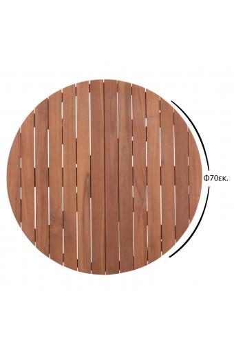ΕΠΙΦΑΝΕΙΑ ΤΡΑΠΕΖΙΟΥ ΣΤΡΟΓΓΥΛΗ HM18133 ΞΥΛΟ TEAK--ΦΥΣΙΚΟ Φ70x4(πάχος)εκ.