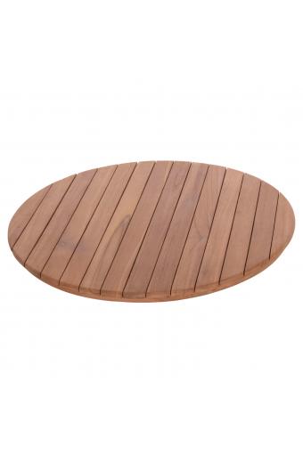 ΕΠΙΦΑΝΕΙΑ ΤΡΑΠΕΖΙΟΥ ΣΤΡΟΓΓΥΛΗ HM18133 ΞΥΛΟ TEAK--ΦΥΣΙΚΟ Φ70x4(πάχος)εκ.