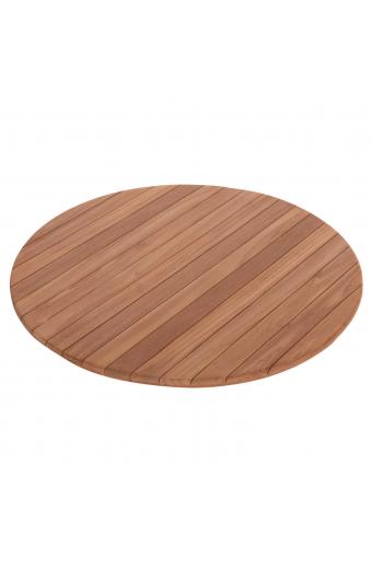 ΕΠΙΦΑΝΕΙΑ ΤΡΑΠΕΖΙΟΥ ΣΤΡΟΓΓΥΛΗ HM18134 ΞΥΛΟ TEAK--ΦΥΣΙΚΟ Φ80x4(πάχος)εκ.