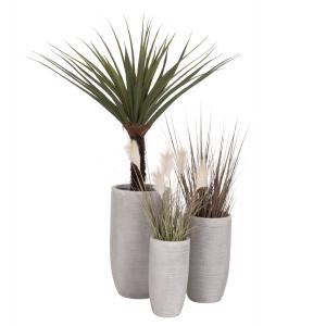 ΣΕΤ 3ΤΜΧ ΓΛΑΣΤΡΕΣ ΚΥΛΙΝΔΡΟΙ ΣΕΙΡΑ GARDENER HM4721 FIBERCLAY-ΧΡΩΜΑ CEMENT Φ42.5x78.5Υεκ