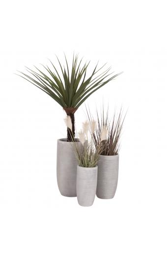 ΣΕΤ 3ΤΜΧ ΓΛΑΣΤΡΕΣ ΚΥΛΙΝΔΡΟΙ ΣΕΙΡΑ GARDENER HM4721 FIBERCLAY-ΧΡΩΜΑ CEMENT Φ42x78Υεκ