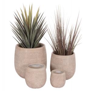 ΣΕΤ 4ΤΜΧ ΓΛΑΣΤΡΕΣ ΣΤΡΟΓΓΥΛΕΣ GARDENER HM4722 FIBERCLAY--IVORY CEMENT Φ56x54.5Υεκ
