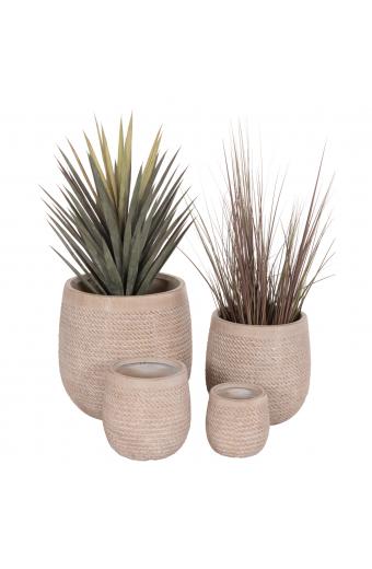 ΣΕΤ 4ΤΜΧ ΓΛΑΣΤΡΕΣ ΣΤΡΟΓΓΥΛΕΣ GARDENER HM4722 FIBERCLAY--IVORY CEMENT Φ54x54Υεκ