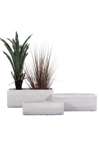 ΣΕΤ 3ΤΜΧ ΓΛΑΣΤΡΕΣ ΟΡΘΟΓΩΝΙΕΣ GARDENER HM4723 FIBERCLAY ΓΚΡΙ CEMENT 81x30x30Υεκ.