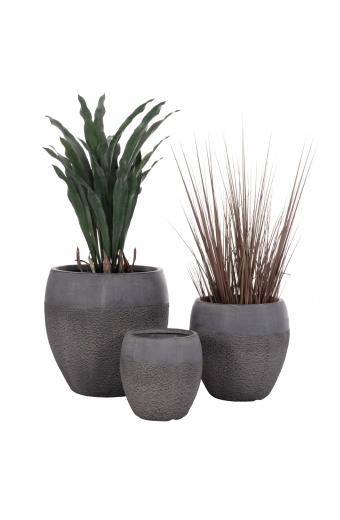 ΣΕΤ 3ΤΜΧ ΓΛΑΣΤΡΕΣ ΣΕΙΡΑ GARDENER HM4725 FIBERCLAY-ΣΕ ΣΚΟΥΡΟ CEMENT ΧΡΩΜΑ Φ55x54Υεκ