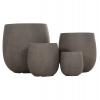 ΣΕΤ 4ΤΜΧ ΓΛΑΣΤΡΕΣ ΣΤΡΟΓΓΥΛΕΣ GARDENER HM4726 FIBERCLAY ΓΚΡΙΖΟΠΡΑΣΙΝΟ Φ55.5x53.5Υεκ