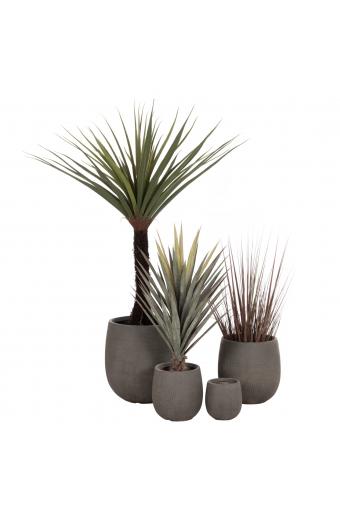 ΣΕΤ 4ΤΜΧ ΓΛΑΣΤΡΕΣ ΣΤΡΟΓΓΥΛΕΣ GARDENER HM4726 FIBERCLAY ΓΚΡΙΖΟΠΡΑΣΙΝΟ Φ52x55Υεκ