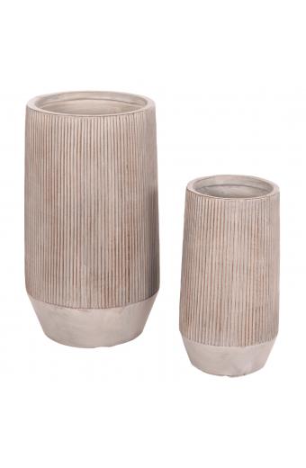 ΣΕΤ 2ΤΜΧ ΓΛΑΣΤΡΕΣ ΚΥΛΙΝΔΡΟΙ ΣΕΙΡΑ GARDENER HM4727 FIBERCLAY-ΧΡΩΜΑ CEMENT Φ35x64Υεκ