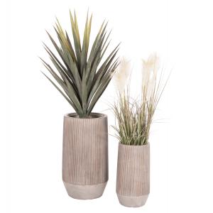 ΣΕΤ 2ΤΜΧ ΓΛΑΣΤΡΕΣ ΚΥΛΙΝΔΡΟΙ ΣΕΙΡΑ GARDENER HM4727 FIBERCLAY-ΧΡΩΜΑ CEMENT Φ36x63.5Υεκ