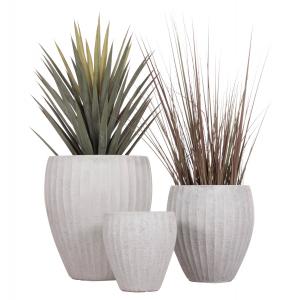ΣΕΤ 3ΤΜΧ ΓΛΑΣΤΡΕΣ ΣΤΡΟΓΓΥΛΕΣ ΣΕΙΡΑ GARDENER HM4728 FIBERCLAY-ΧΡΩΜΑ CEMENT Φ49.5x56Υεκ