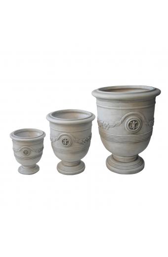 ΣΕΤ 3ΤΜΧ ΓΛΑΣΤΡΕΣ ΜΕ ΑΝΑΓΛΥΦΟ GARDENER HM4729 FIBERCLAY-ΣΕ ΥΠΟΛΕΥΚΟ Φ58x72.5Υεκ